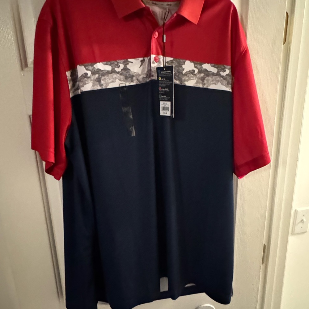 Red and Blue Men's Polo Shirt